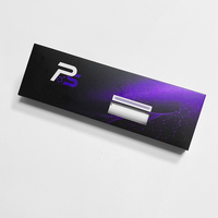 Boîte à stylos personnalisée en carton recyclé avec impression UV holographique mate, emballage en papier avec fenêtre et plateau insert en blister transparent OEM