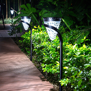 Solar Lawn <b>Lights</b> <b>Led</b> Outdoor Garden Pathway Lighting Water Resistant Plastic Body With <b>Light</b> <b>Sensor</b> For Yard Patio Decoration - Product Image 1