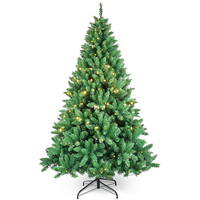 Sapin de Noël Artificiel Écologique de Haute Qualité 180 cm avec Ornements Suspendus et Nœuds Décoratifs pour Usage Intérieur, Vitrine et Photos