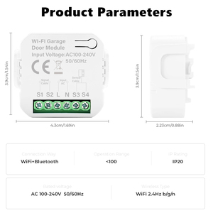 Nouveau produit : <span class=keywords><strong>Module</strong></span> d'ouverture de porte de garage Wi-Fi Tuya de petite taille, longueur personnalisable, adapté à tous les types de moteurs - Product Image 5
