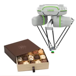 sorting robot 3 axis spider arm manipulator food snack robot nuts truffles almonds chocolate gift box robotic sorting arm