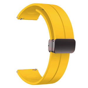 Tali jam tangan pintar karet gesper magnetik 20mm 22mm LOGO kustom tali jam tangan silikon lembut - Product Image 4