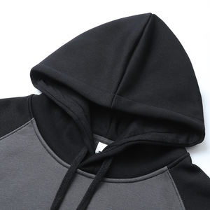 Unisex 480 Gsm French Terry Heavy Weight Hooded 100% algodón Impresión digital Drop Shoulder Patchwork Sudadera con capucha básica para primavera - Product Image 3