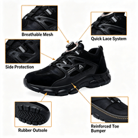 Chaussures de sécurité basses respirantes pour hommes, en daim avec embout en acier, pour le travail sur les chantiers de construction