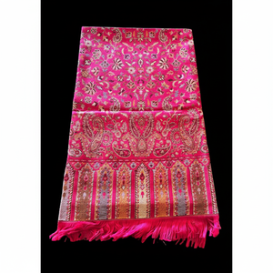 Elegant Women's Soft Pink Hand Embroidered Solid Pattern Winter <b>Shawl</b> Cozy Polyester <b>Wrap</b> Accessory Stylish Kashmiri Wool - Product Image 1