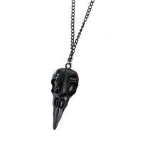 Collier pendentif crâne corbeau noir, collier gothique, collier pendentif de sorcière victorienne