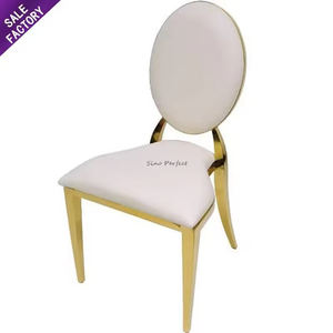 Chaises de réception rondes à motif pour événements, mariages, salles à manger modernes, chaises de banquet de mariage, chaise en acier inoxydable dorée - Product Image 2