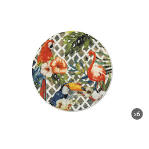 Ensemble de 6 assiettes à pizza en porcelaine Excelsa Tropical Chic 31,5x2x31,5 cm, multicolores - Product Image 3