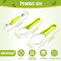 3 Stuks Meloen Baller Schep 4 In 1 Roestvrijstalen Vleesmes Fruitsnijder Fruit En Groente Snijwerk Gereedschap Keuken Gadget