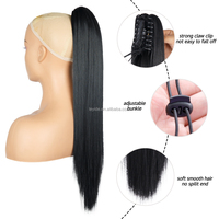 AliLeader-Extensions de Cheveux de Queue de Cheval Synthétique pour Femme, Postiche 22 Pouces Long Droit, 130 g/pack
