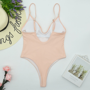 <strong>Slim</strong> Sexy Solid Color One Piece Bikini 2024 New Deep v High Cut Backless Beach <strong>Swimsuit</strong> - Product Image 6