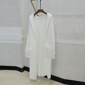 <span class=keywords><strong>Cappotto</strong></span> 2025 in maglia di peluche Cardigan oversize con cappuccio da <span class=keywords><strong>donna</strong></span> con tasca (mantello invernale foderato in pelliccia sintetica) - Product Image 1