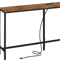 Table sur mesure avec station de charge de sortie pour salon ferme entrée étroite couloir maigre derrière la table de canapé