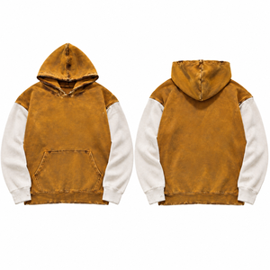 Felpa <span class=keywords><strong>con</strong></span> <span class=keywords><strong>Cappuccio</strong></span> Vintage Personalizzata da <span class=keywords><strong>Uomo</strong></span>, Pullover <span class=keywords><strong>con</strong></span> Maniche a Contrasto, Stile Streetwear <span class=keywords><strong>con</strong></span> Tasca a Marsupio - Product Image 1