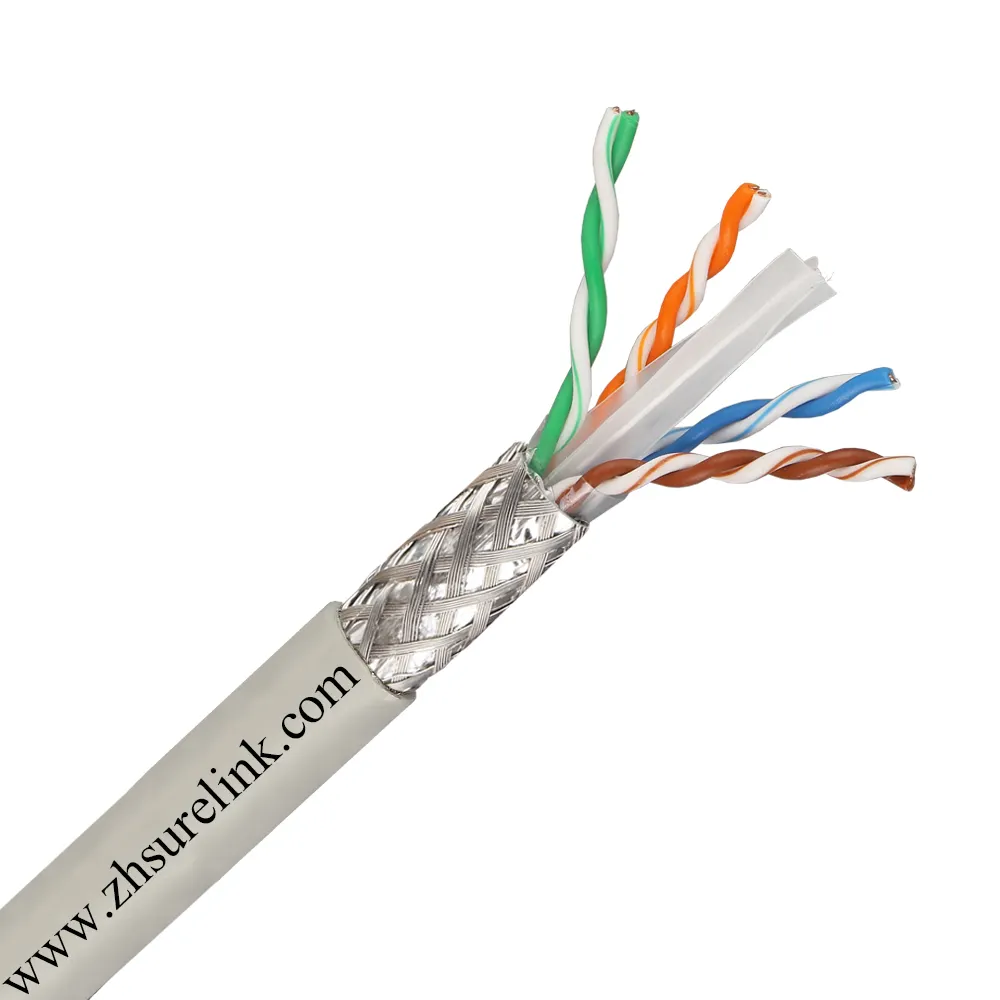 Rolo de cabo de cobre sólido 4 pares, 0.56mm 0.57mm 0.58mm 305mm rede interna internet sf/utp cat6 sftp cat6