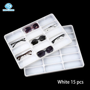 Estuche de exhibición de lentes ópticas de plástico duradero de 15 parcelas, caja de almacenamiento de gafas de sol blancas, soporte organizador de exhibición - Product Image 2