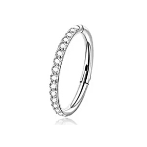 Anneaux de nez en forme de cœur incrustés de zircon, bijoux en titane F136, piercing rond, bijoux de mode, accessoire de fête - Product Image 4