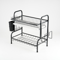Support de stockage de comptoir de support de disque d'acier inoxydable de cuisine de 2 niveaux pour la plaque de bol