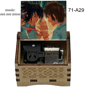 Boîte à musique en bois à remonter à 18 notes, anime Your Name Kimi No Na Wa <span class=keywords><strong>Zen</strong></span> <span class=keywords><strong>Zen</strong></span> <span class=keywords><strong>Zense</strong></span>, mouvement de boîte à musique, mélodie, fans, amis, cadeau vintage - Product Image 6