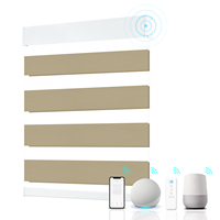 Gündüz ve gece elektrikli çift katmanlı basit Modern WiFi Google uzaktan kumanda akıllı motorlu windows için Zebra stor perdeler
