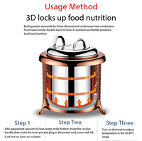 Seau chauffe-soupe électrique en acier inoxydable 304 pour buffet, pot à soupe isolé chauffant pour le petit-déjeuner d'hôtel, préservation de la chaleur