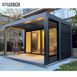XIYATECH di lusso all'aperto feritoia sole tende <span class=keywords><strong>Patio</strong></span> terrazza impermeabile Gazebo elettrico bioclimatico con feritoia pergolato in alluminio - Product Image 3