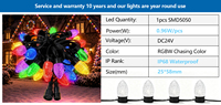 Guirlande lumineuse de Noël extérieure Ismart C9, 50 LED, IP65, ampoules en forme de fraise, connectable, bobine pour terrasse, fête, décoration de vacances