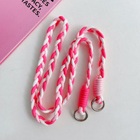 Lanière tressée colorée réglable et détachable pour femme, bandoulière, porte-badge, sangle d'appareil photo, porte-clés, sangle de téléphone