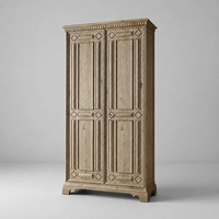 Buffets modernes en bois massif avec dessus sculpté motif dentelé, pieds à 5 grilles, 5 compartiments, personnalisables, haut de gamme, pour intérieur, bar à domicile et hôtel