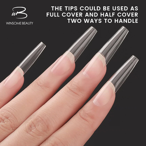 Winsome - Puntas de <span class=keywords><strong>Uñas</strong></span> de Gel Acrílico de Marca Propia, Puntas de Gel Suave Transparentes de Cobertura Completa para los Dedos - Product Image 4