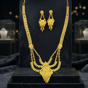 Wholesale Dubai Style 14K 18K 24K Micron Gold Filled Rani Haar Bridal Jewelry Set Traditional <b>Long</b> Jewelry Set Fashion <b>Necklaces</b> - Product Image 4