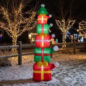 Torre Inflable Navideña con Brazos Pequeños y Lazo de Cinta <span class=keywords><strong>para</strong></span> Decoración de Entrada, Festivales y Ambiente Festivo - Product Image 2