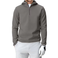 Sweat à capuche zippé OEM personnalisé avec logo, épais, uni, teint, coupe-vent, pour homme, idéal pour le golf et l'automne