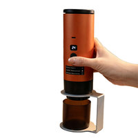 Machine à café portable à piles en plastique 15 bars 120 ml avec support, moulin à café électrique portable idéal pour les voyages