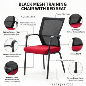 <b>Black</b> Mesh Training <b>Chair</b> with Writing Tablet and Armrest Steel Legs School <b>Office</b> <b>Chair</b> 33587-SF043 - Product Image 3