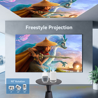 Projecteur 4K 1080P entièrement amélioré avec Android 14 et fonction de correction trapézoïdale automatique pour home cinéma
