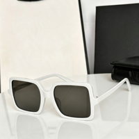 Lunettes de soleil rétro carrées classiques de créateur, monture CP vintage de haute qualité, verres dégradés, protection UV, blanc, unisexe