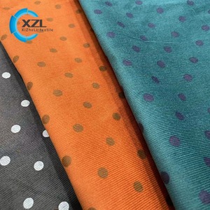 Tessuto di velluto a coste stampato a pois di cotone 100% di alta qualità all'ingrosso personalizzato per t-shirt - Product Image 1