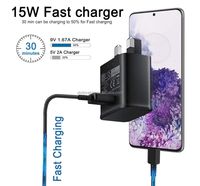 UK 3pin plug 15W QC 3.0 USB chargeur rapide pour Samsung Galaxy S8 S10 adaptateur de voyage Android chargeur mural universel