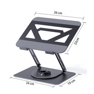 Support pour ordinateur portable de bureau, réglable en hauteur de 10 à 17 pouces, support pliable en métal rotatif pour tablette de jeu - Product Image 5