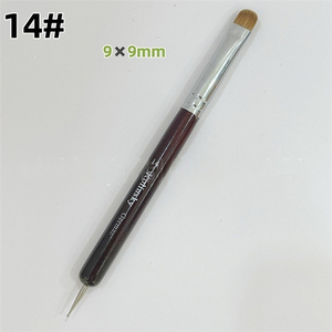 <span class=keywords><strong>NABR</strong></span>-103 haut de gamme à Double tête français Nail Art Gel Brosse Acajou Acrylique Manche En Bois avec Nylon Usine Commande En Gros - Product Image 6