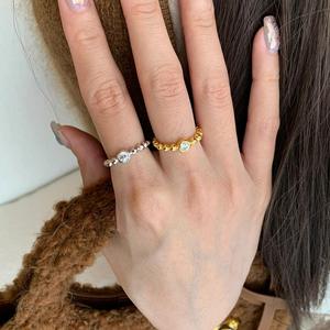 Anillo de Plata de Ley S925 Chapado en Oro, Estilo Antiguo de Lujo Ligero, con Cuentas de Diamantes de Burbuja, Anillo de Alta Gama, Moderno y Exclusivo - Product Image 4