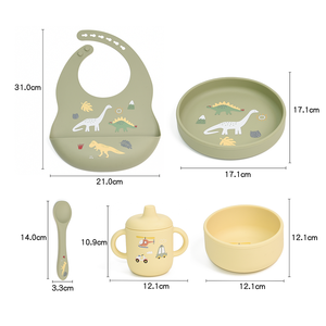 Ensemble d'assiettes pour bébé en silicone sans BPA, écologiques, certifiées CE, avec forme personnalisée et design moderne - Product Image 2