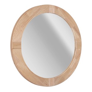 Elegant <strong>Round</strong> Wall <strong>Mirror</strong> Natural <strong>Oak</strong> Finish Wooden Frame Hanging <strong>Mirror</strong> for Dining Room - Product Image 4
