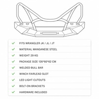 Pare-chocs avant robuste en acier au manganèse pour Jeep Wrangler JK JL JT Angry Cowherd, accessoires tout-terrain 4x4 avec treuil