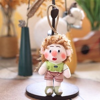 Mia Bestseller transfrontalier, Pendentif porte-clés en peluche en coton motif Garçon aux taches, style afro, mignon dessin animé, Cadeau 15 cm, Fabriqué en Chine