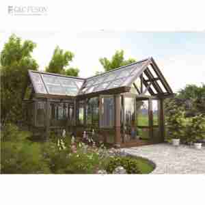 Serre préfabriquée moderne de luxe Fuson, cadre en aluminium, maison en verre, grain de bois, couleur personnalisée, jardin d'hiver, vérandas - Product Image 1