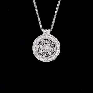 S925 Sterling Silver <b>Compass</b> Necklace, Bring Good Luck Across the Collar <b>Chain</b>, Moissanite Necklace - Product Image 2
