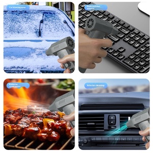 Max Blowing <span class=keywords><strong>Force</strong></span> 1500g Soplador de hojas de aire inalámbrico Ventilador turbo de mano Ventilador recargable portátil Pantalla LED con batería - Product Image 4