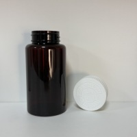 Flacon d'emballage pour capsules médicamenteuses PET 150 cc avec bouchon à pression et à rotation